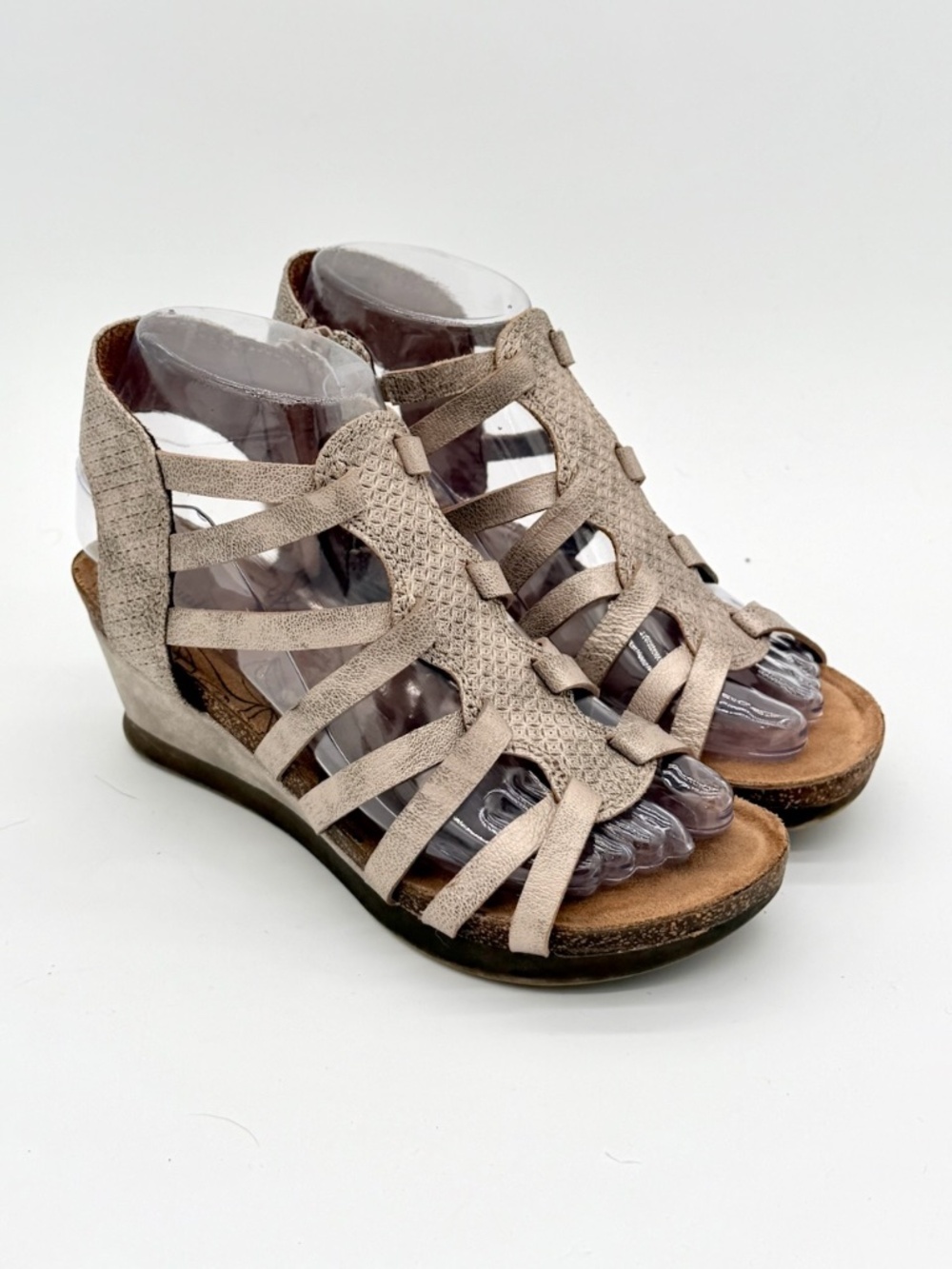 Cobb Hill Shona Women's Gladiator Wedge Sandals Metallic Taupe CI0117 Size 6.5 M